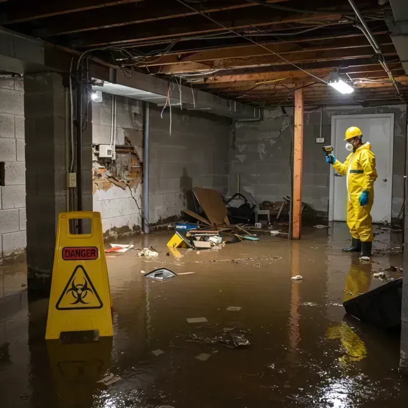 Flooded Basement Electrical Hazard in Marshfield, MO Property