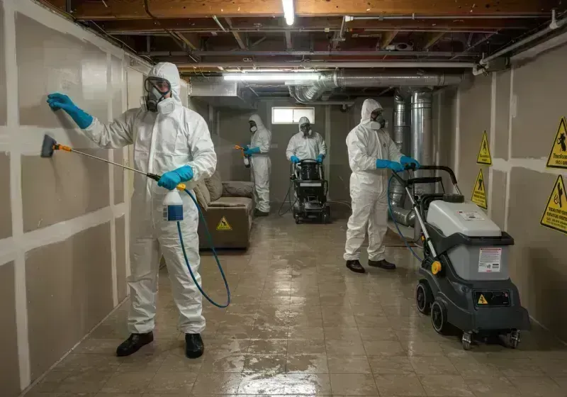 Basement Moisture Removal and Structural Drying process in Marshfield, MO